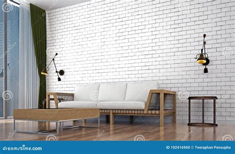 White Brick Wall Living Room