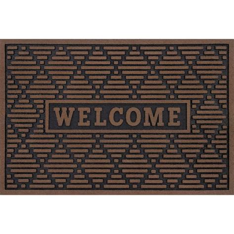 Trafficmaster Welcome Diamonds 24 Inches X 36 Inches Brown Doormat