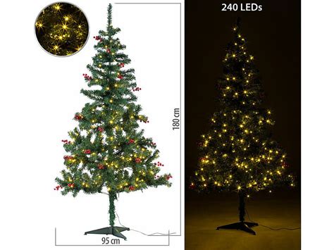 Sapin De No L Artificiel Avec Led Et Baies Rouges Sapins