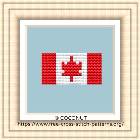 National Flag Of Canada Cross Stitch Chart Free Cross Stitch Pattern