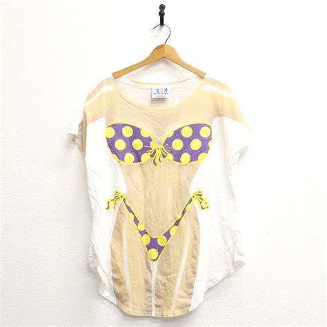 Vintage Polka Dot Bikini Body Cover Up T Shirt XL Etsy