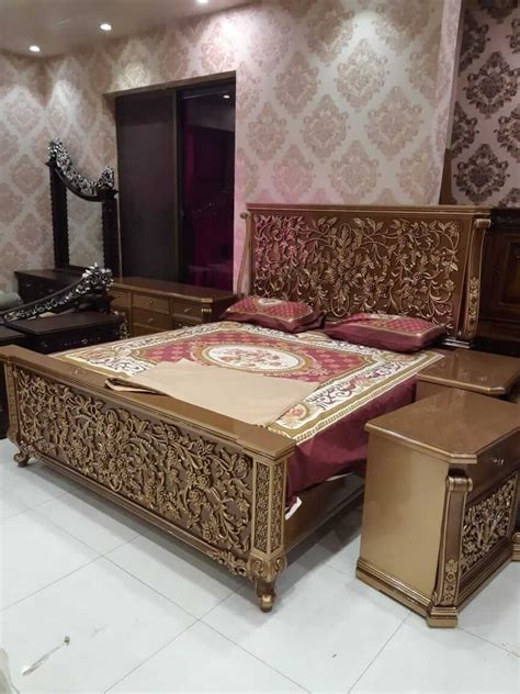 Custom Design Bed Set Chinioti Furniture Rose Wood Furniture