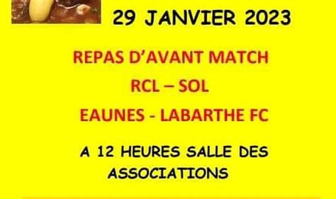 L Isle En Dodon Football Repas D Avant Match Du Rcl Sol Contre Eaunes