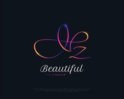 Premium Vector Hz Initial Logo Design With Colorful Elegant