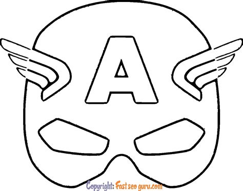 Captain America Mask Template Printable