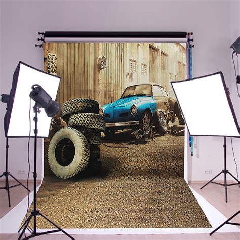 3x5ft Car Tire Garage Retro Photo Backdrop Photography Background ...