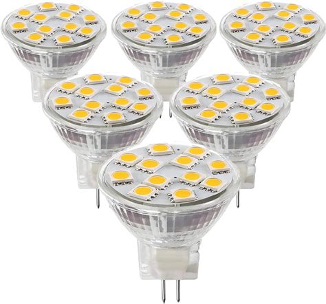 Edearkar Mr Gu Led Light Bulbs Gu Bi Pin Base Ac V W W Halogen