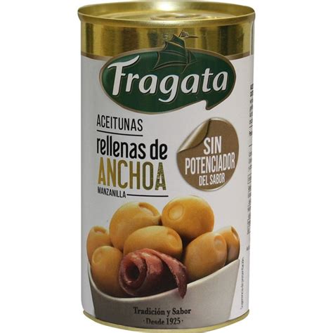 Aceitunas Manzanilla Rellenas De Anchoa Lata G Neto Escurrido