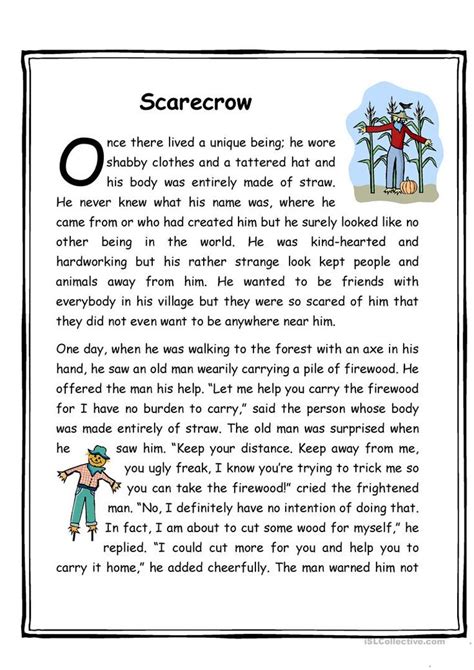 Think Tales 4 The Scarecrow Worksheet Free Esl Printable W