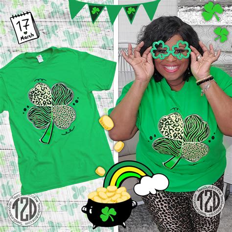 Sassy Leopard Shamrock St Patricks Day T Shirt Tees2urdoor