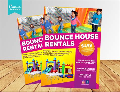 Bounce House Flyer Template Etsy