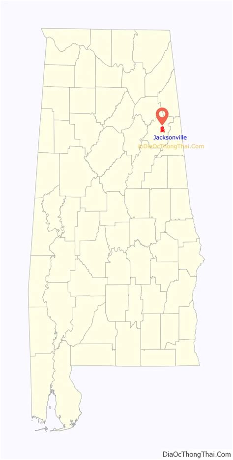 Map of Jacksonville city, Alabama - Thong Thai Real