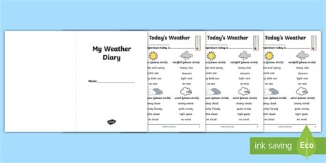 Weather Diary Templates F 2 Earth And Space Sciences