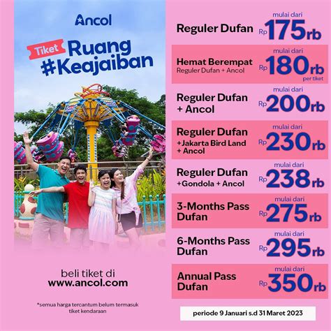 Promo DUFAN Harga Tiket Masuk Dan Annual Pass Bulan JANUARI MARET