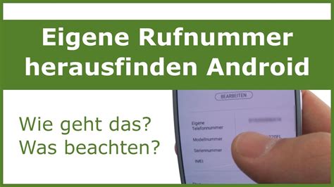 Eigene Nummer Herausfinden Android YouTube