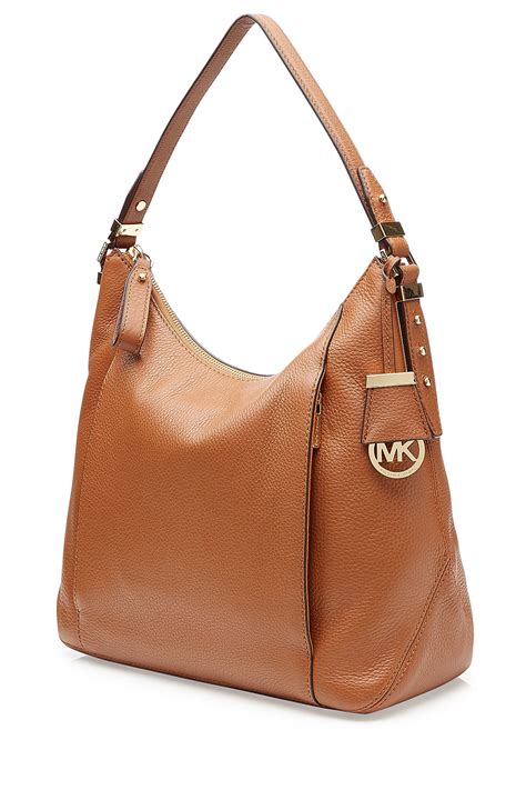 Lyst Michael Michael Kors Bowery Large Hobo Leather Tote Brown In Brown