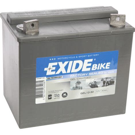 Batería EXIDE Moto AGM GEL12 30 30 20h AH 12V E1 19 7cm x 13 2cm x 18