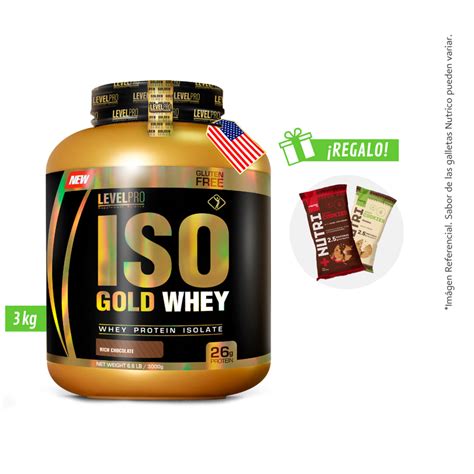 Ripley LEVEL PRO ISO GOLD WHEY 3KG CHOCOLATE 02 GALLETAS NUTRICO