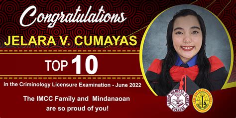 IMCC COLLEGE OF CRIMINOLOGY TOP 10 PASSER IN THE CRIMINOLOGY LICENSURE