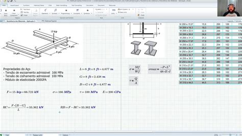 Resistência Dos Materiais Aplicação 2 Seleção De Viga W Youtube