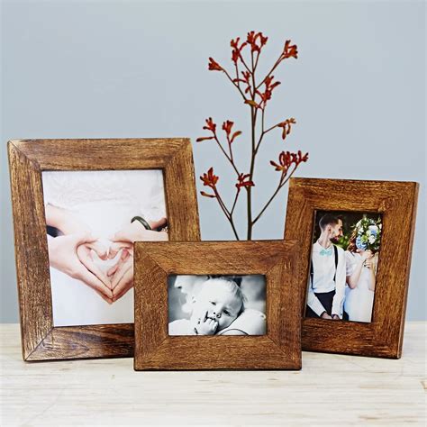 Paper High Natural Mango Wood Photo Frame 10 X 8 Inches Sustainable