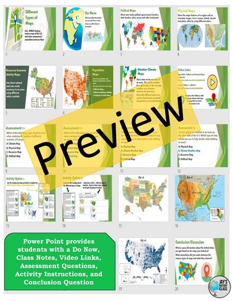 Different Types Of Maps Worksheets Map Skills Lesson Pack