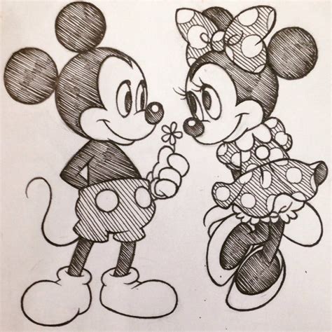 Mickey And Minnie Sketch at PaintingValley.com | Explore collection of ...