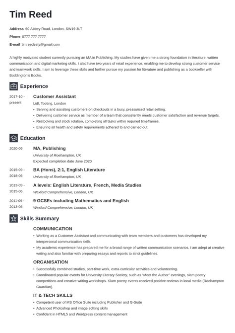 Student Cv Templates 20 Examples For 2025