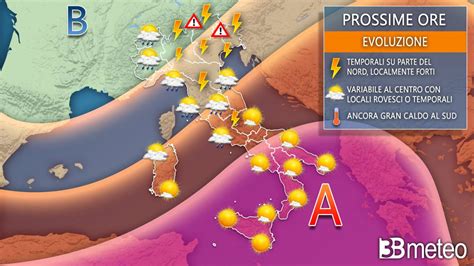 METEO ANCORA ROVESCI E TEMPORALI Nelle Prossime Ore Ecco Dove 3B Meteo