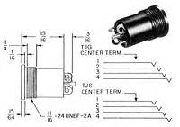 Item # TJGT-120, Threaded Front-Mounted Jack with Switches On Amphenol ...