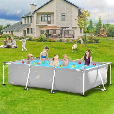 Buy Above Ground Swimming Pool 10ft X 6 8ft Outdoor Rectangular Metal