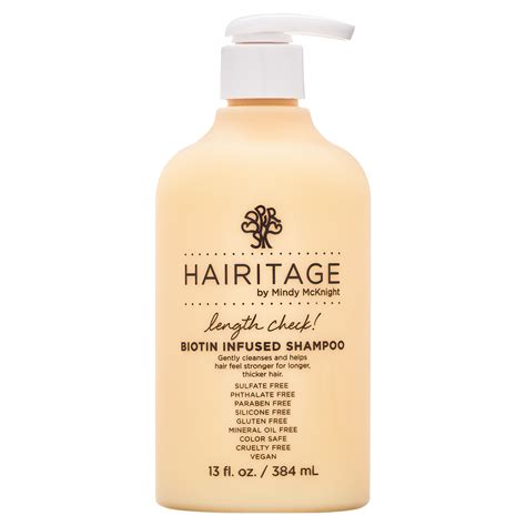 Hairitage Length Check Biotin Shampoo With Jamaican Black Castor Oil Thickening Volumizing