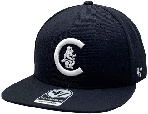 Chicago Cubs Captain 1914 Logo Snapback Flat Bill Navy