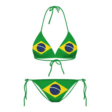 CLOOCL Brazil Flag Bikini Sets Sexy D Printed Swimsuit Beach Pool