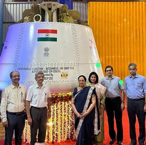 Kcp Hands Over Integrated Air Drop Test Crew Module Structure To Isro