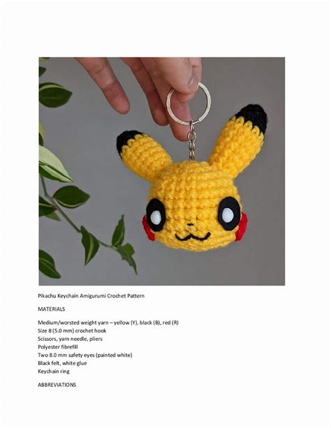 Pikachu Keychain Amigurumi Crochet Pattern