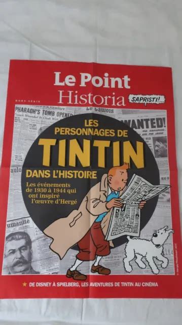 AFFICHE LES PERSONNAGES de Tintin Hergé Le Point Historia EUR 10 00