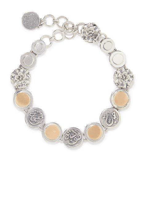 Buy Azza Fahmy Endearment Bracelet 18k Yellow Gold Sterling Silver