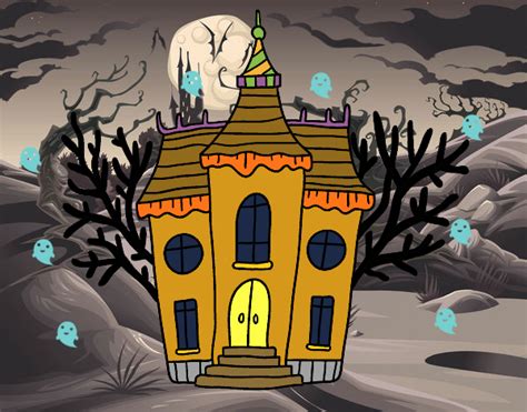 Dibujo de Mansión encantada de Halloween pintado por en Dibujos net el