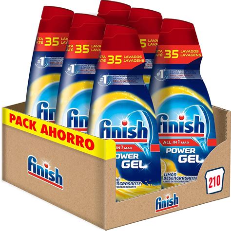 Finish All in 1 Max Power Gel Lemon Degreasing Gel for Dishwasher, Pack ...