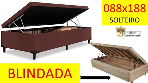 Cama Box Baú Solteiro 0 88 x 1 88 Blindada Diversas Cores Colchões e