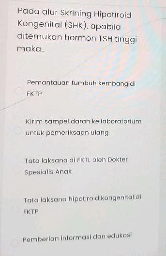 Pada Alur Skrining Hipotiroid Kongenital Shk Studyx