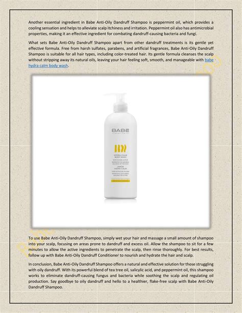Ppt Say Goodbye To Oily Dandruff With Babe Anti Oily Dandruff Shampoo Powerpoint Presentation