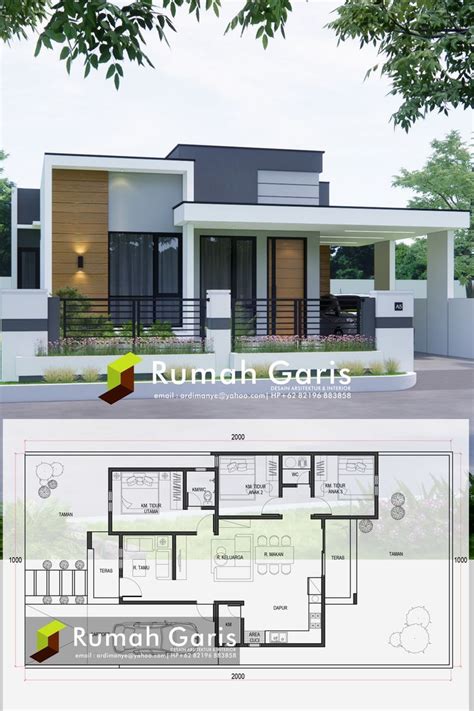 Desain Denah Dan Tampak Rumah Minimalis 1 Lantai 816 Meter Artofit