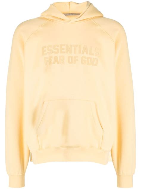 Fear Of God Essentials Essentials Logo Print Hoodie Farfetch