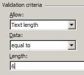 Excel Data Validation Criteria Examples