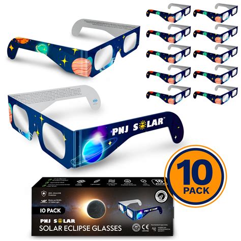 10 Pack - Safe Solar Eclipse Glasses - ISO Certified - NASA Approved ...