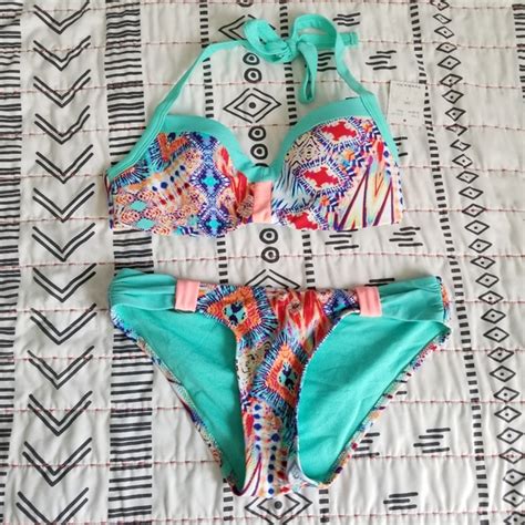 Tinibikini Swim Tinibikini Multi Teal Swim Bikini Set Small Poshmark
