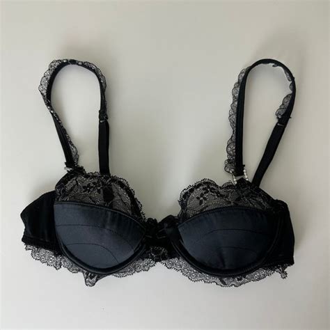 O Lingerie Intimates Sleepwear O Lingerie Black Satin Lace Bra Poshmark