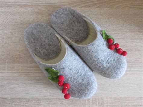 Женские тапочки Смородина войлочные из шерсти мериноса с профилактикой ...